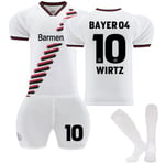 24-25 Bayer 04 Leverkusen borta barn fotbollströja kit nr 10 Wirtz 28