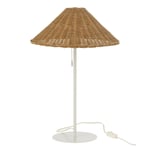 Lampe à Poser en Rotin "Preston" 50cm Naturel & Blanc