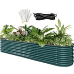 YITAHOME Kit de jardinière surélevée d'extérieur 240 x 61 x 43 cm, Plates-Bandes surélevées épaisses en Zinc-Aluminium-magnésium et Acier Inoxydable pour Jardin avec Caoutchouc de sécurité pour