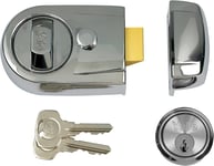 Yale Standard Security Nightlatch  Lock 60 mm Backset - Chrome - P-Y3-CH-CH-60