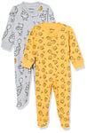 Amazon Essentials Disney | Marvel | Star Wars Combinaison en Coton Qui Couvre Les Pieds, pour Jour et Nuit-Couleurs abandonnées Mixte Bébé, Lot de 2, Gris/Jaune, Winnie l'ourson Oh Bother, Prématuré