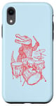 Coque pour iPhone XR Crocodile jouant de la batterie Batteur Crocodile Drumming Musicien