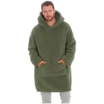 Huggable Hoodie Fleece Oversized Mens Blanket Hoody Olive Stylish Hooded Pockets