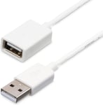 Câble Rallonge USB 1m - Cable USB 2.0 A-A Mâle / Femelle - Blanc (USBEXTPAA1MW)