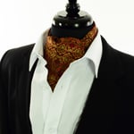 Designer UK Gold Red Black Paisley Cravat Ascot Tie Floral Scarf A12