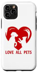 Coque pour iPhone 11 Pro T-shirt Love All Pets Animals Are Friends Too pour homme et femme