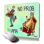 tapis de souris souple no prob lama animal mouse pad bureau accessoire informatique llama caoutchouc cartoon vert humour