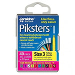 Piksters Interdental Brush - Size 3 Yellow 0.60mm - 40 Brushes Per Pack