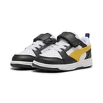 PUMA Rebound V6 LO AC+ INF Basket, Black-Yellow Sizzle White, 27 EU