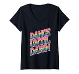 Womens Rave Techno DJ Dance Music Lover Vibrant Dance Until Dawn V-Neck T-Shirt