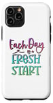 Coque pour iPhone 11 Pro Citation inspirante « Each Day Is a Fresh Start »