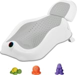 Baby Bath Support-Baby Bath Seat 0-6 Months Newborn Bath Seat with Thermometer 