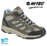 Hi-tec Ladies Suede Waterproof Hiking Walking Boots - Olive Blue Size 4 5 6 7 8