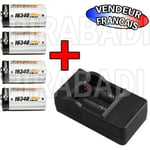 CHARGEUR "RAPIDE" + 4 PILES BATTERIES RECHARGEABLE CR123A 16340 LI-ION 3600mAh