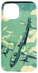 Coque pour iPhone 15 Bombardier B-17G Green Pop Art Tropical B-17 Flying Fortress de la Seconde Guerre mondiale