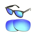 NEW POLARIZED CUSTOM ICE BLUE LENS FIT RAY BAN WAYFARER 2132 55mm SUNGLASSES