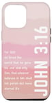 iPhone 14 Pro Max John 3 16 Bible Verse Christian God Lover Pink Case