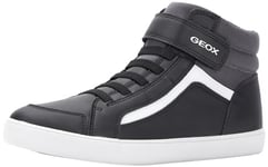 Geox Garçon J Gisli Boy C Basket, Black Dk Grey, 34 EU