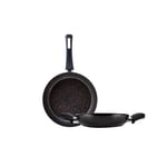 KARACA Biogranite Induction Pan Set, 2 Piece, Frying Pan & Shallow Frying Pan, Black Gold