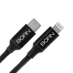 BOFIN, Lightning to USB C (3ft/0.9m Apple MFi Certified), Cable for iPhone iPad iPod nano and More, Supports Power Delivery (For Use With Type C Chargers)