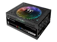 Thermaltake Toughpower Irgb Plus Tpi-1200Dh3fcp - Tt Premium Edition - Nätaggregat (Intern) - Atx12v 2.4/ Eps12v 2.92 - 80 Plus Platinum - Ac 100-240 V - 1200 Watt - Aktive Pfc - Svart