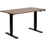 Elfen Ergodesk Basic II -sähköpöytä, 120 x 60 cm, pähkinäpuu, musta runko