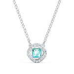 Swarovski Angelic Square necklace, Blue, Rhodium plated, from Swarovski Angelic Square Collection