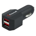 Double Chargeur voiture USB A+A 2.1A Charge rapide Noir Crosscall - Neuf