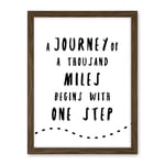 Artery8 A Journey Of A Thousand Miles Begins With One Step Inspirational Positive Motivational Gym Workout Living Room Aesthetic Artwork Framed Wall Art Print 18X24 Inch