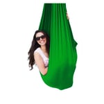 YANFEI Indoor Therapy Swing for Kids with Special Needs Cuddle Up To 440lbs Aspergers and Sensory Integration Child Elastic Parcel Steady Seat Hammock (Color : DARK GREEN, Size : 100X280CM/39X110IN)