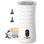 PARIS RHÔNE Milk Frother, 4-in-1 Automatic Coffee Frother, 240ml, 400w, Non-Slip Stylish, Hot & Cold Electric Milk Warmer with Temperature Control, Auto Shut-Off for Coffee, Latte, Cappuccino