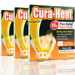 3x Cura Heat Acute Back Pain Max Size 2 Heat Patches Relief Direct to Skin