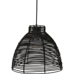 Privatefloor - Lampe de plafond en rotin noir - Lampe suspendue de stile Boho Bali - Gian Noir