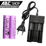 2 PILE ACCU BATTERIE RECHARGEABLE 18650 3.7V 10800mAh Li-ion + CHARGEUR DOUBLE " CHARGE RAPIDE "