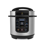 Drew & Cole Pressure King Pro Electric Pressure Cooker 3L - 700W - Chrome - 8-in-1 Multi Cooker with Digital Display - Non Stick Pot - Rice Cooker, Slow Cooker & Soup Maker All in One