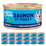 Edgard & Cooper Pâté pour Chat, Adulte, (Saumon & Poulet, 85g x 18), Patée Morceaux en Sauce pour Chat, Viande et Poisson Frais et protéines de qualité, Pâté pour Chat stérilisé et Actif