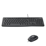 Logitech MK120 Wired Keyboard and Mouse Combo for Windows, Optical Wired Mouse,