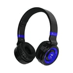 TECHMADE Casque sans Fil Bluetooth 5.0, Pliable Casque Over Ear Microphone intégré Son Stéréo HiFi Casque Over Ear, pour Voyage PC Portable | FM Radio, SD Card Slot (Max 32 Go) (Bleu)