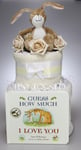 NAPPY CAKE GUESS HOW MUCH I LOVE YOU 2 TIER BABY BOY GIRL UNISEX BABY SHOWER