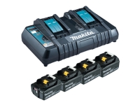 Makita Power Source Kit 18V 6Ah, set (black, 4x battery BL1860B, 1x charger DC18RD)