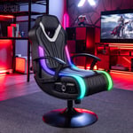 X ROCKER Fury Audio RGB Gaming Chair 2.1 Speakers Vibration for Juniors - BLACK