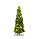 Arbre de Noël Artificiel led 200 cm avec 250 Lumières Sapin Artificiel avec 708 Branches, et Support Métallique Pliable - Costway