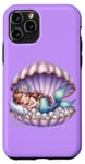 Coque pour iPhone 11 Pro Sirène Lilas Violet Sleepy Coquillage Sous L'eau