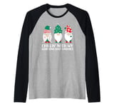 Chilling With My Marching Band Gnomies Funny Gnome Xmas PJs Raglan Baseball Tee