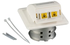 Efb Elektronik Fo Datauttag Infällt, 2 Sc-S Kopplingar Om4 Med Shutter, Integrerad Skarvhållare, Hvid, Plast, 80 Mm, 80 Mm, 40 Mm