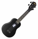 Ukulélé Soprano au design Roundback Uke Guitare Hawai 15 Frettes Nylon Noir