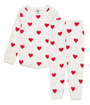 Petit Bateau Fille 59401 Pyjama, Blanc Marshmallow / Rouge Terkuit, 12 Ans EU