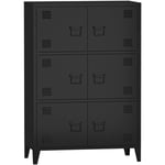 Armoire de bureau casier de bureau meuble de rangement pour salon bureau chambre atelier métallique acier 113 x 80 x 40 cm noir