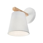 Lamkur Lighting - Lamkur Ellie Applique murale Dome, abat-jour en tissu, blanc, 1x E27