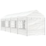 vidaXL Paviljong med tak vit 8,92x2,28x2,69 m polyeten Vit